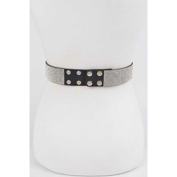 Plus Size Rhinestone Snap Fashion Belt